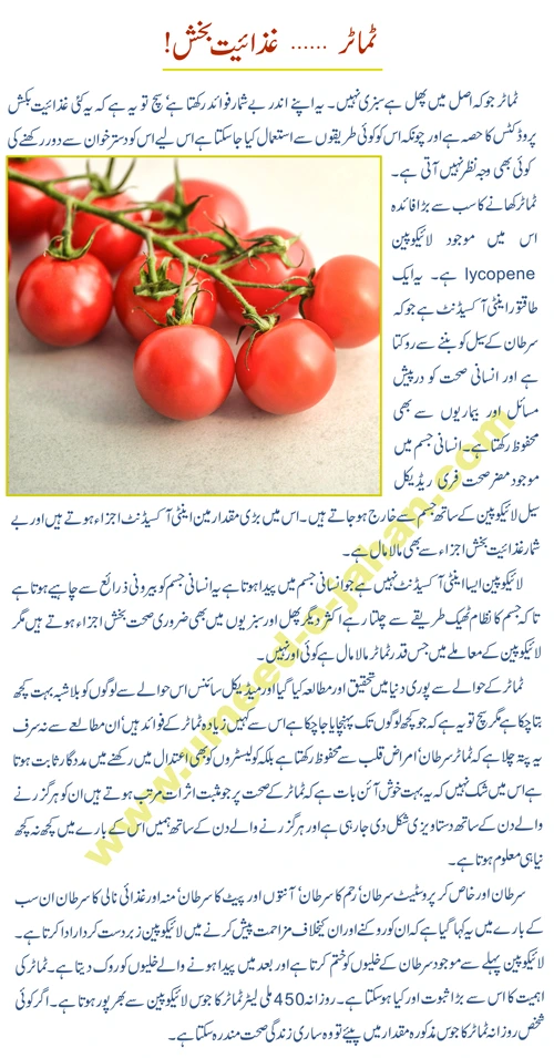 Tomatoes benefits in Urdu